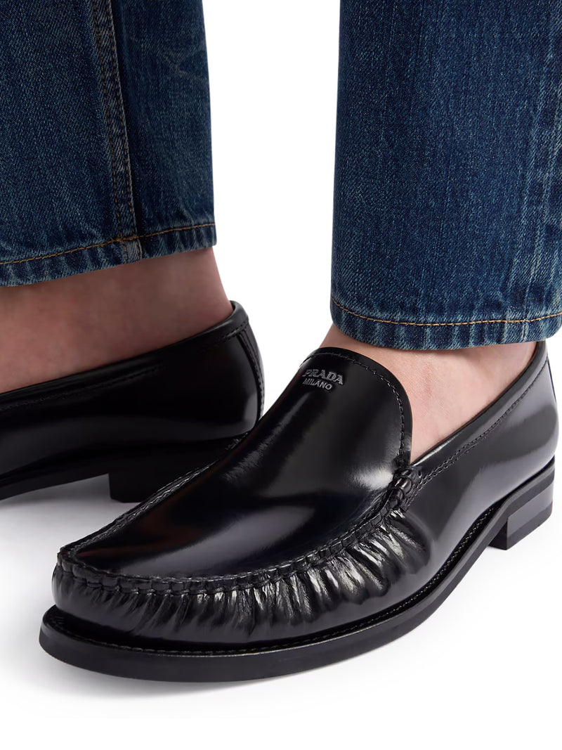 BRUSHED LEATHER LOAFERS