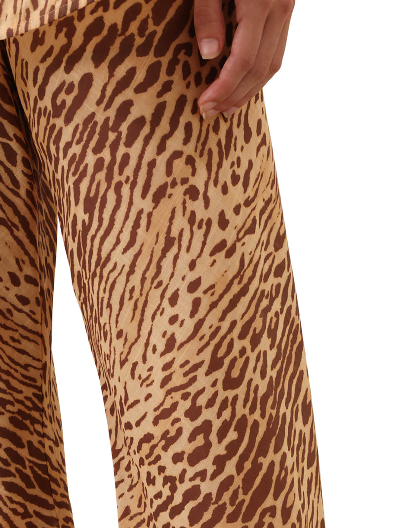 WIDE LEG PANTS WITH ANIMAL PRINT