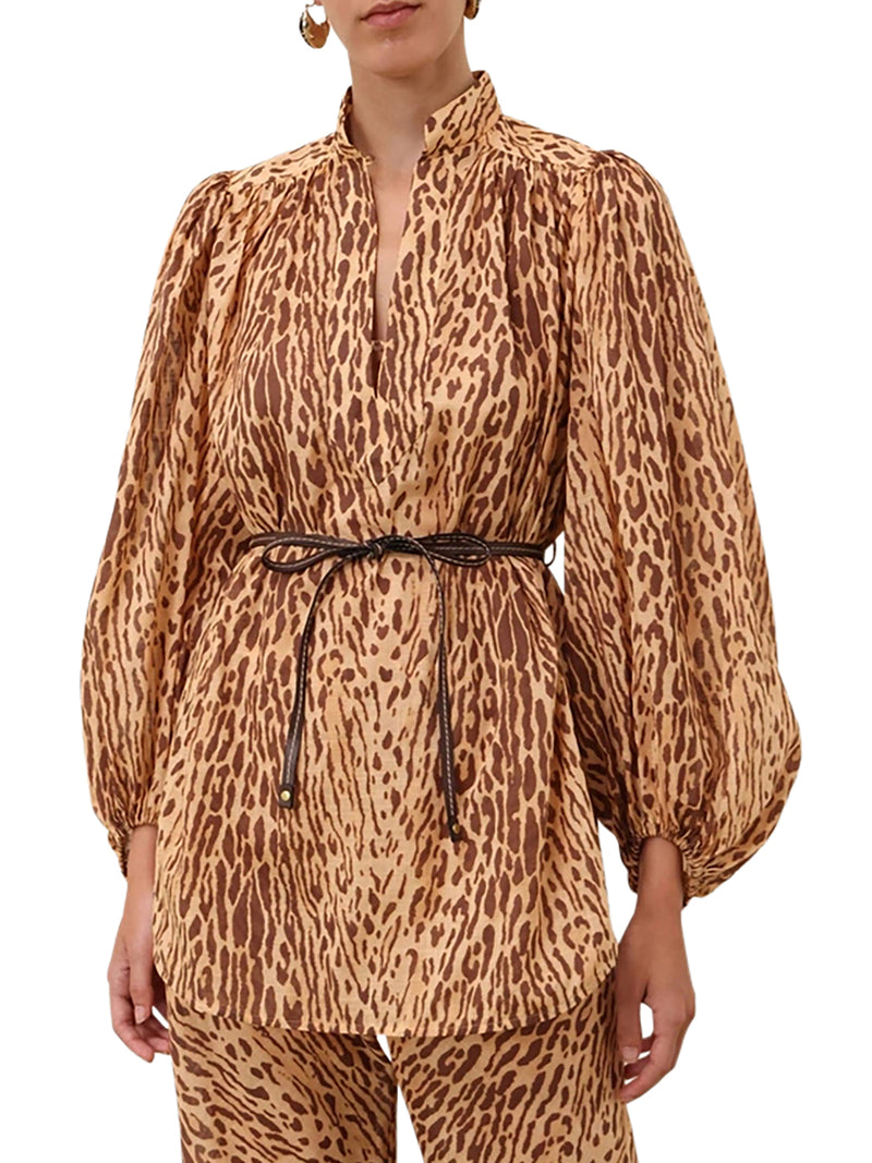 FLUID BLOUSE WITH ANIMAL PRINT