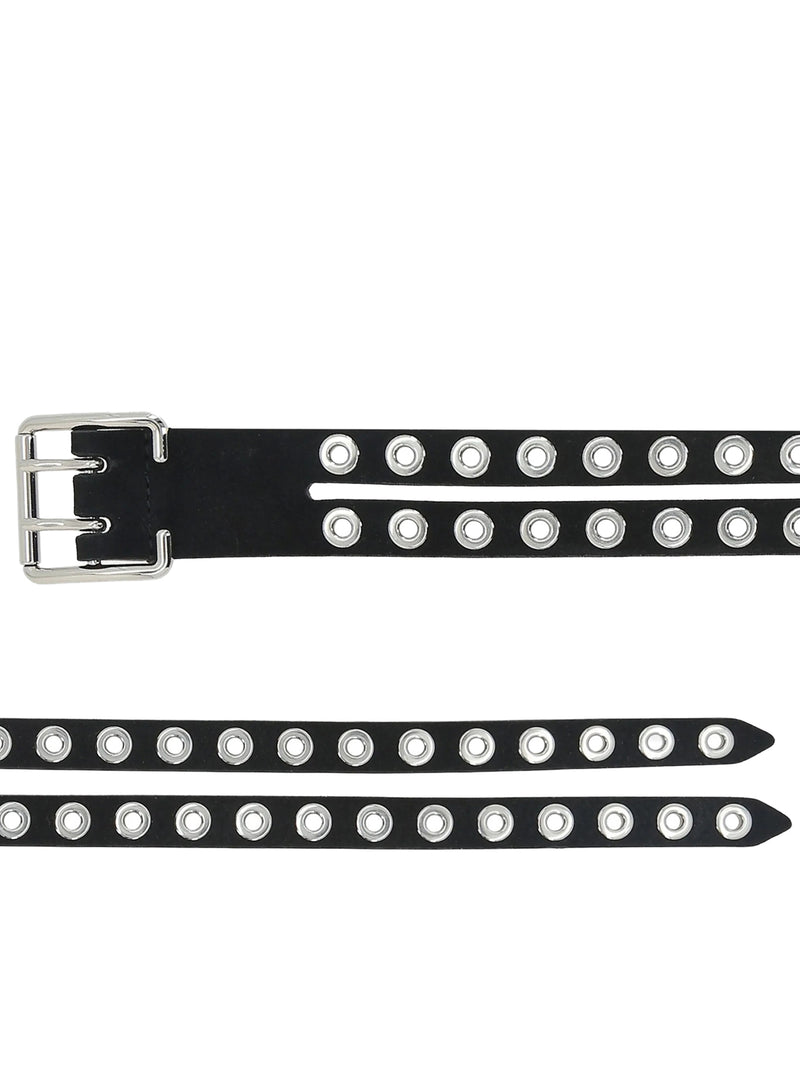 DOUBLE BIKER BELT IN NUBUCK