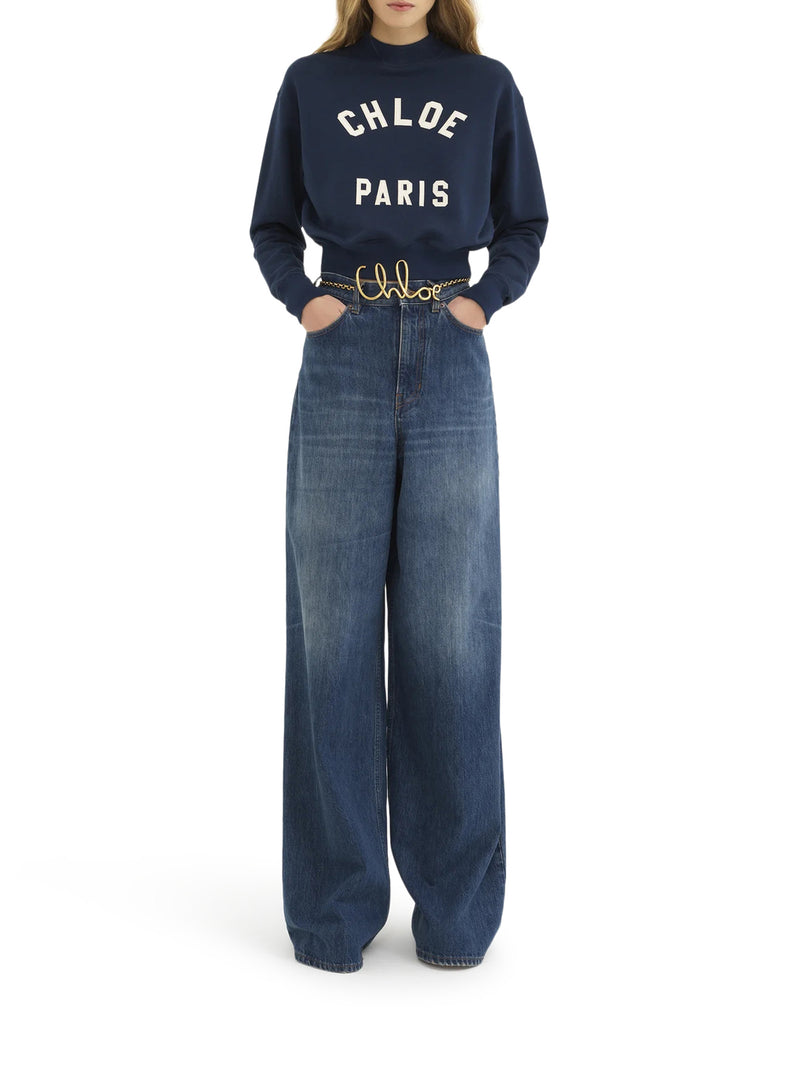 HIGH NECK SWEATER WITH LOGO