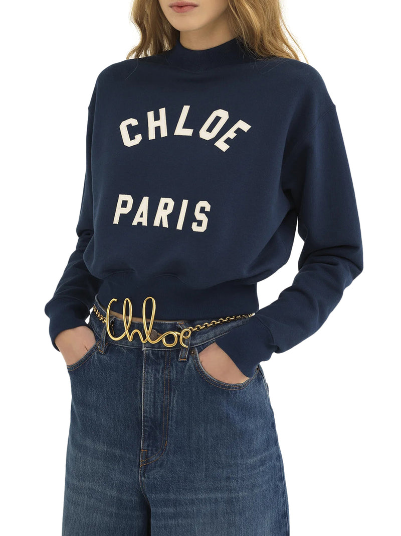 HIGH NECK SWEATER WITH LOGO