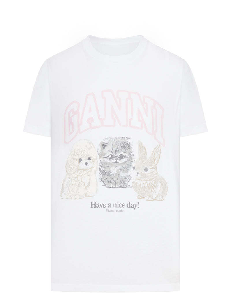 BASIC T-SHIRT IN COTTON JERSEY WITH ANIMAL GRAPHICS