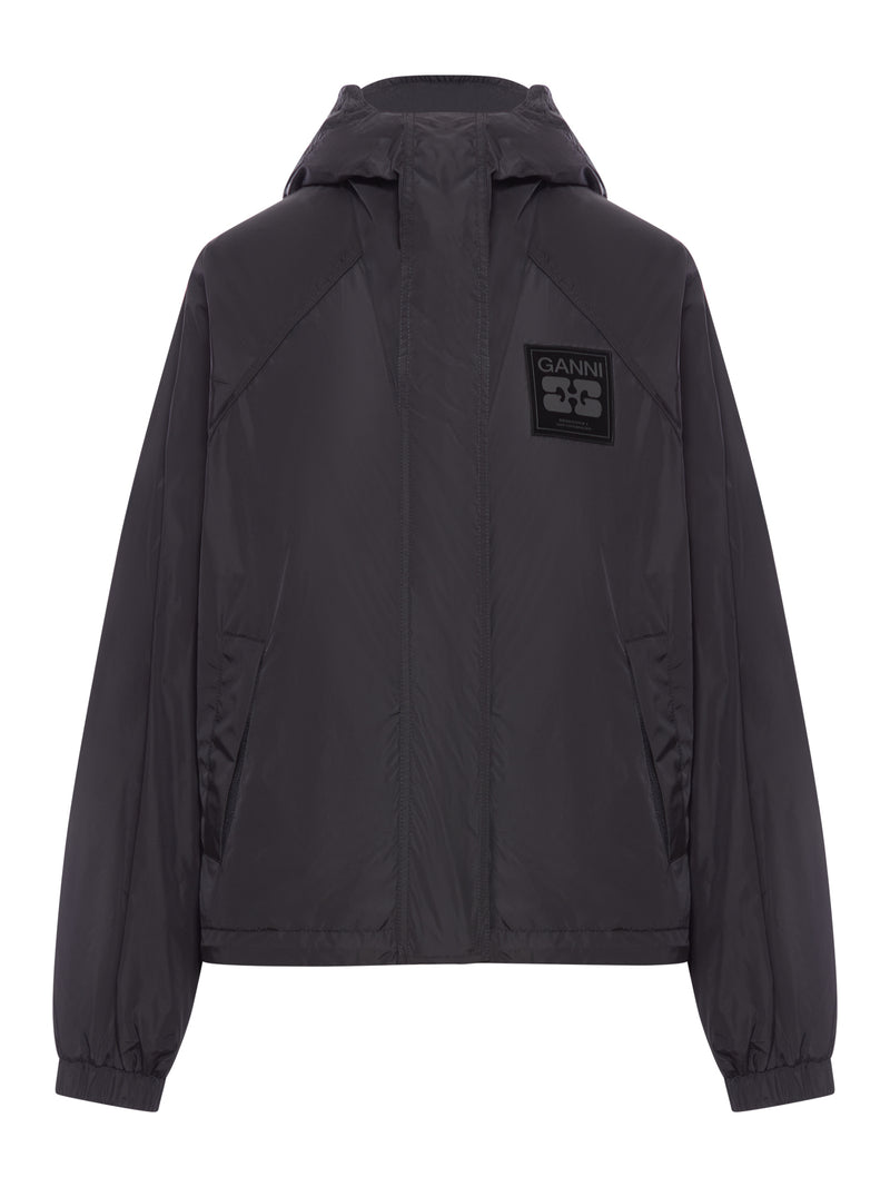 NYLON JACKET WITH GANNI LOGO PATCH