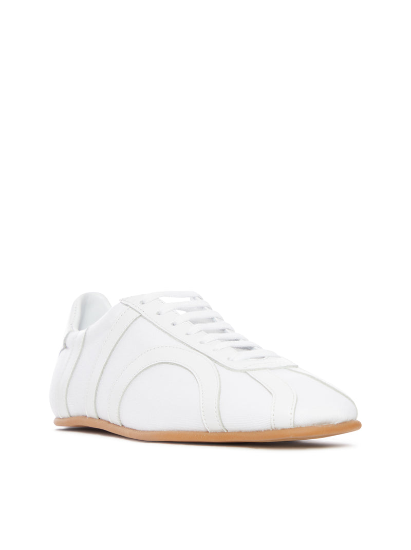 COTTON CANVAS SNEAKERS WITH LEATHER INSERTS