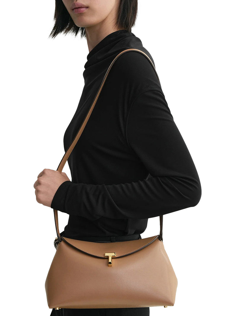 T-LOCK LEATHER CLUTCH