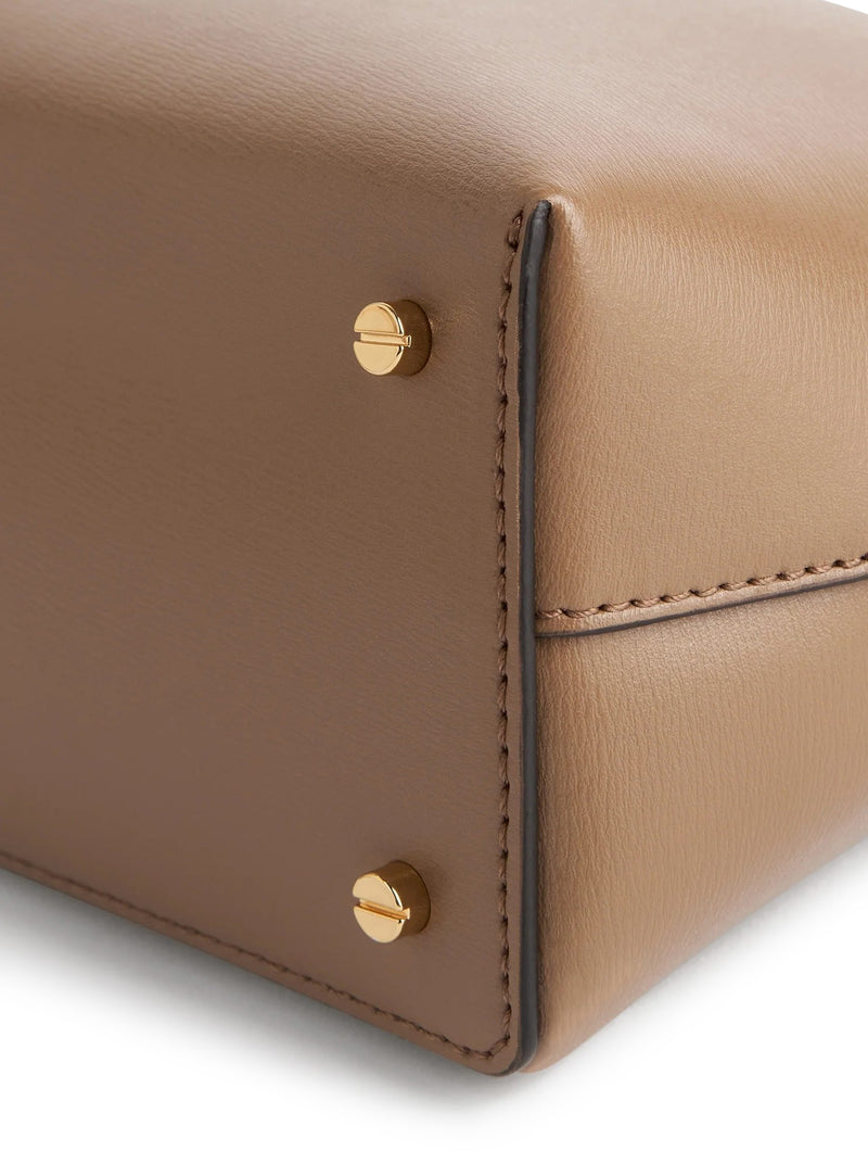 T-LOCK LEATHER CLUTCH
