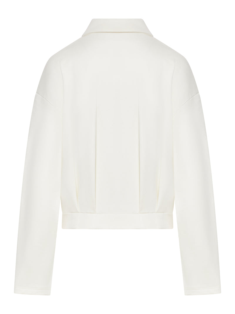 SILK AND COTTON CROP SWEATSHIRT