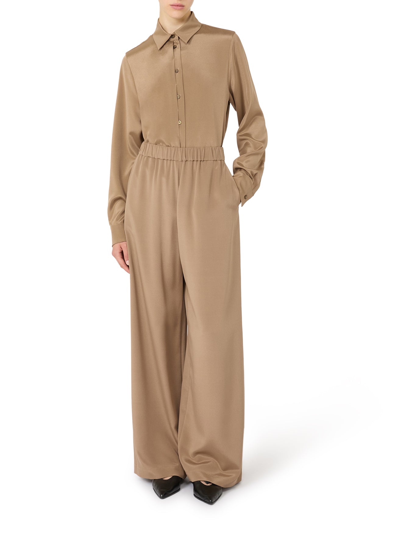 STRETCH SILK CADY SHIRT