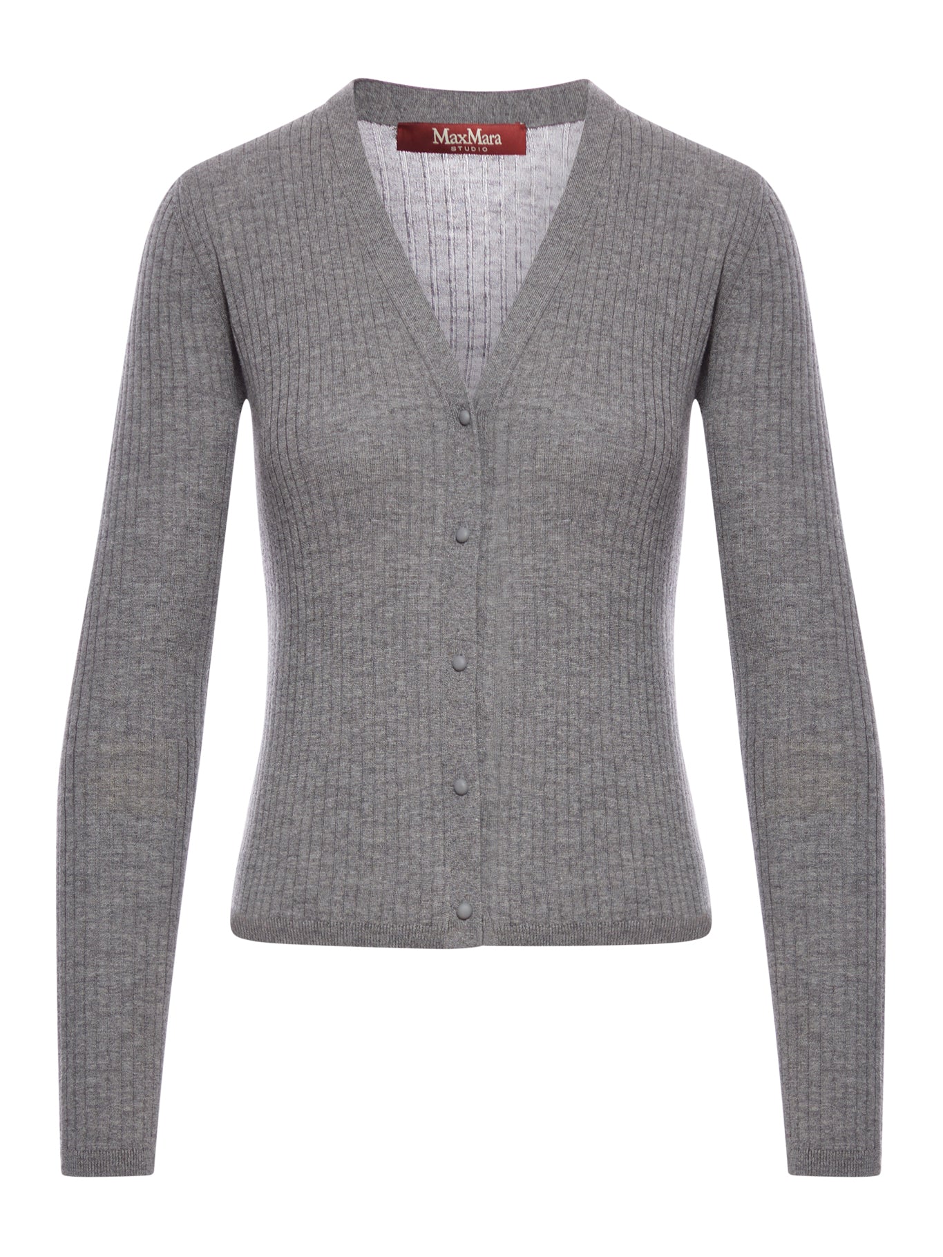 RIBBED SILK CARDIGAN