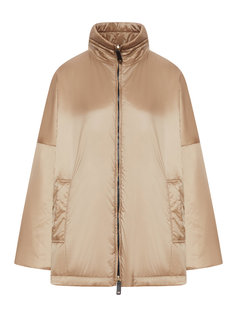 PADDED JACKET WITH HIGH COLLAR IN ANTI-DROP CANVAS