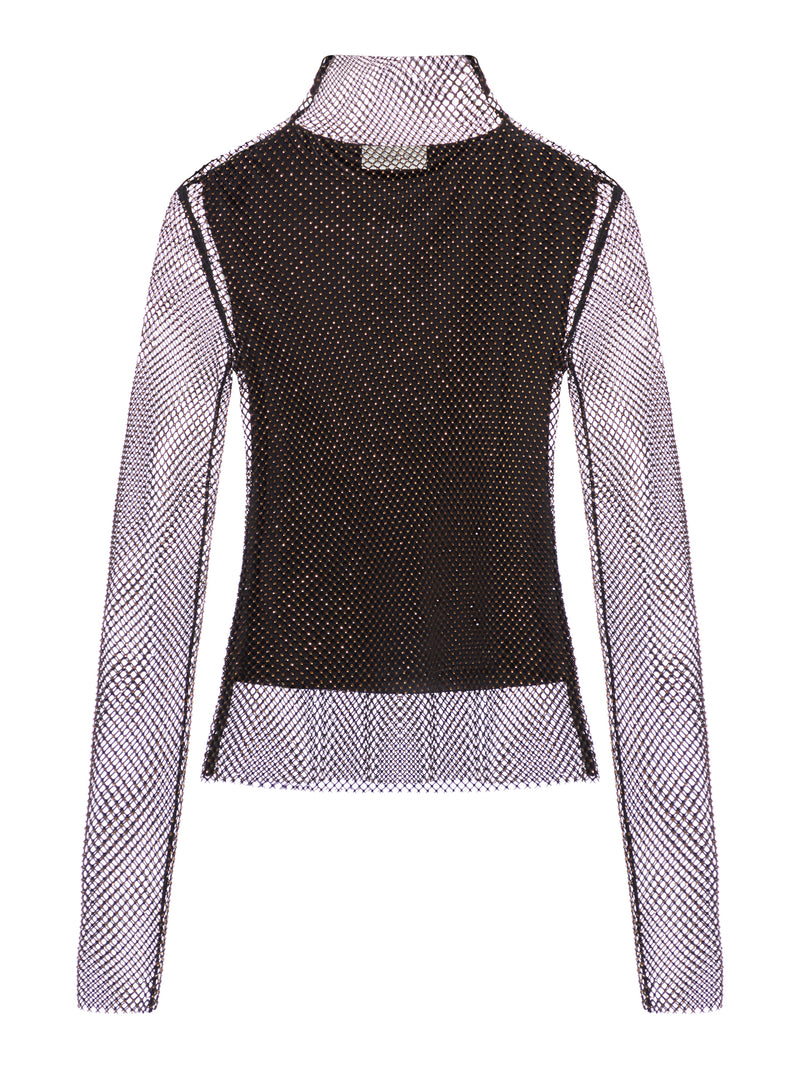 RHINESTONE MESH T-SHIRT