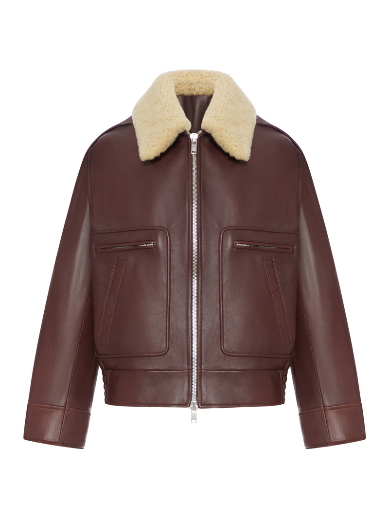 NAPPA BOMBER JACKET WITH SHEARLING COLLAR