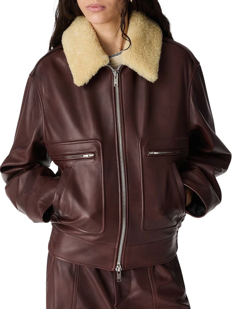 NAPPA BOMBER JACKET WITH SHEARLING COLLAR