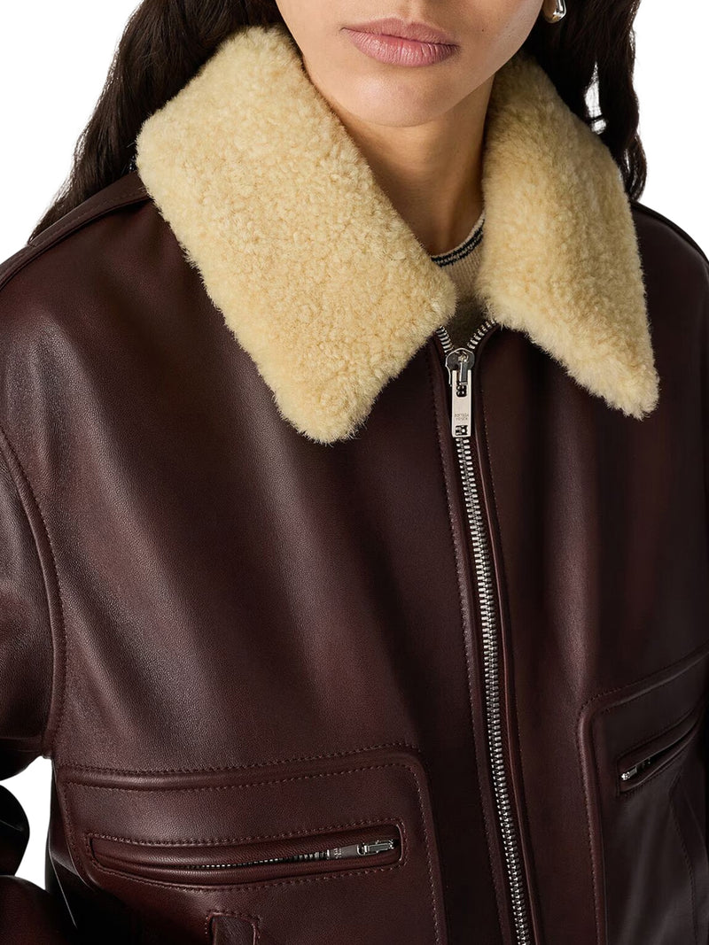 NAPPA BOMBER JACKET WITH SHEARLING COLLAR