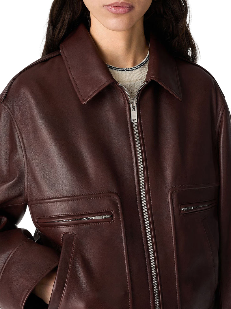 NAPPA BOMBER JACKET WITH SHEARLING COLLAR