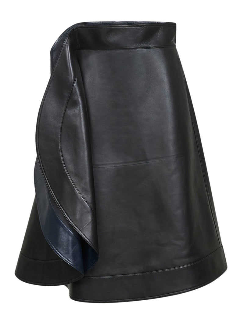 LEATHER A-LINE SKIRT