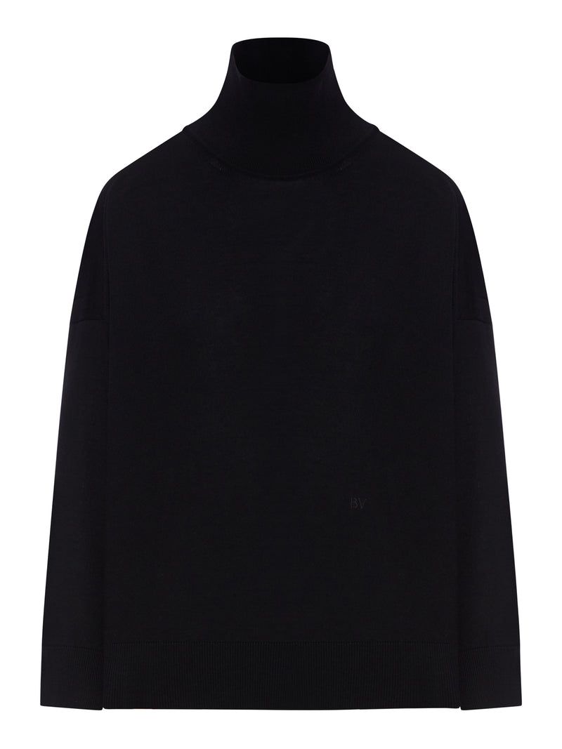 WOOL TURTLENECK WITH BV EMBROIDERY