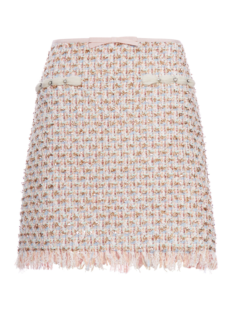 EMBROIDERED TWEED SKIRT