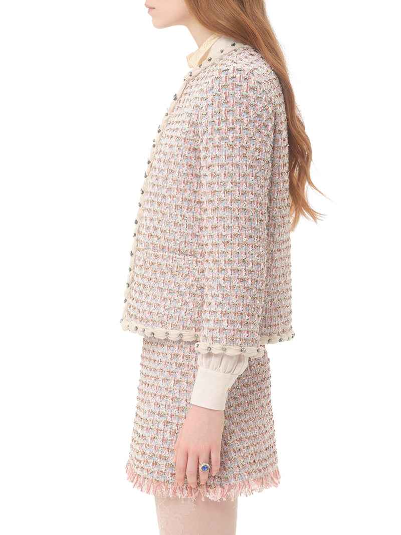 EMBROIDERED RIBBON TWEED JACKET