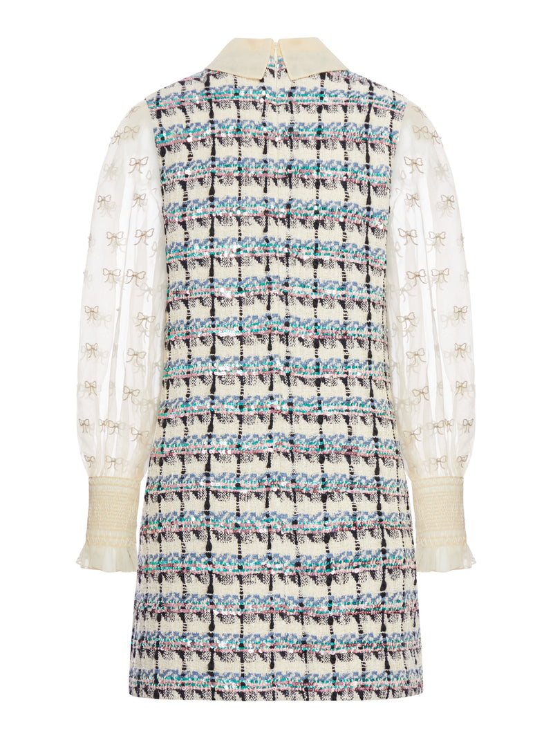 EMBROIDERED TWEED DRESS