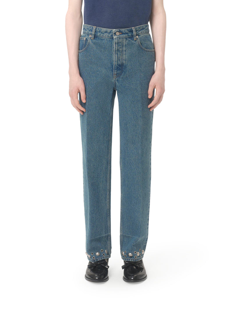 DENIM PANTS WITH CABOCHONS