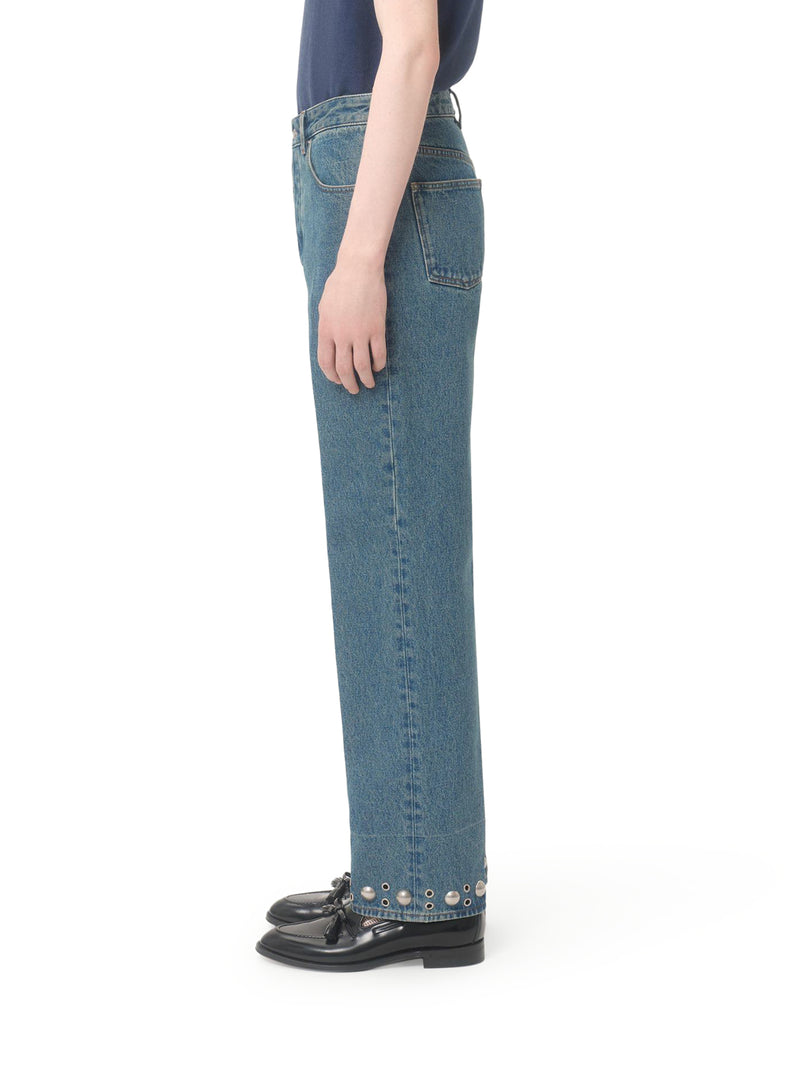 DENIM PANTS WITH CABOCHONS