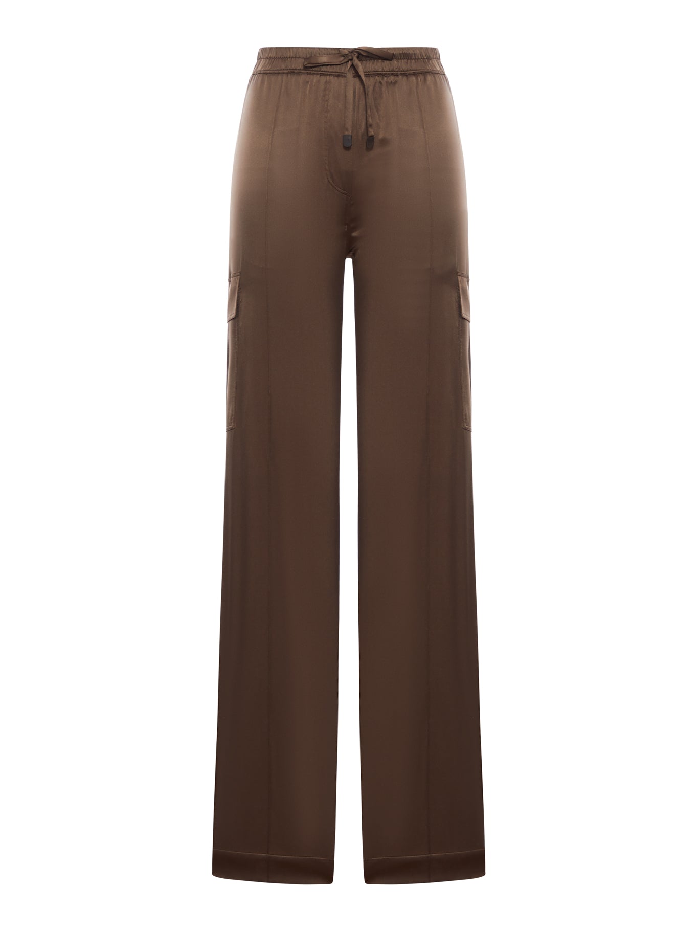 SILK SATIN CARGO PANTS