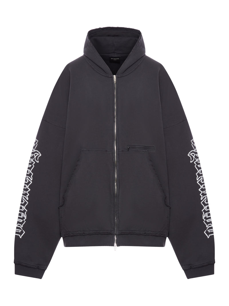 ZIP HOODIE BLACKLETTER SCRIPT LARGE FIT