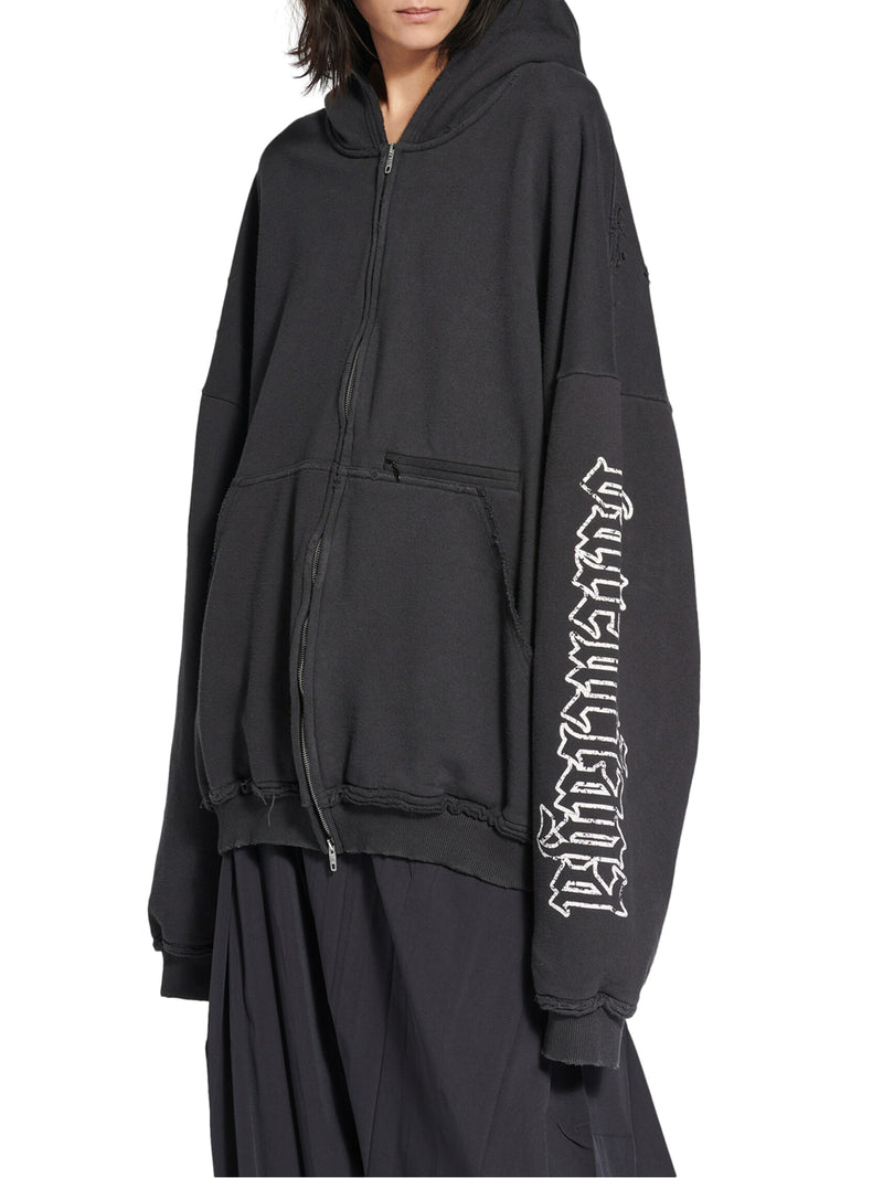 ZIP HOODIE BLACKLETTER SCRIPT LARGE FIT