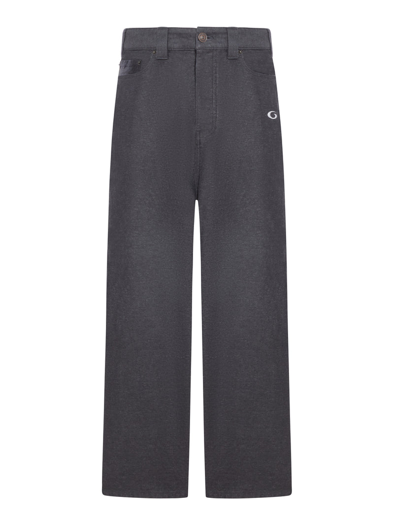 BAGGY TROMPE L`ŒIL PANTS IN COTTON DENIM