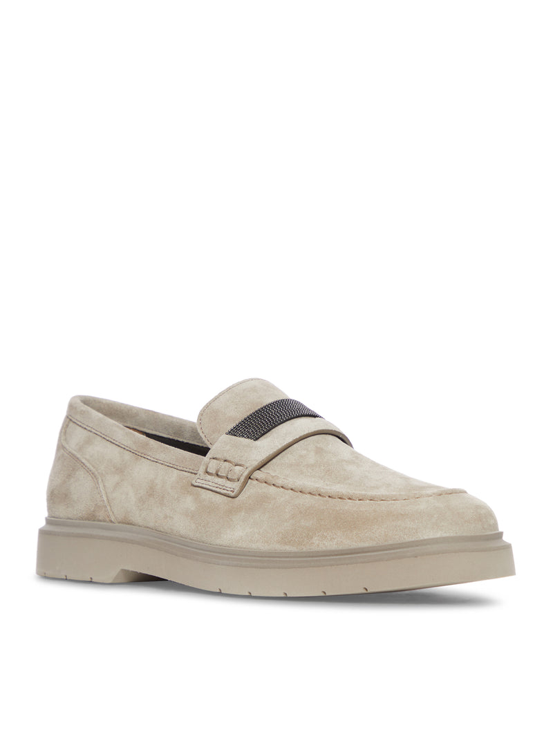 PENNY LOAFER IN SUEDE WITH MONILE