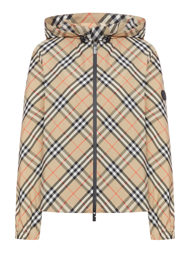 CHECK JACKET WITH HOOD