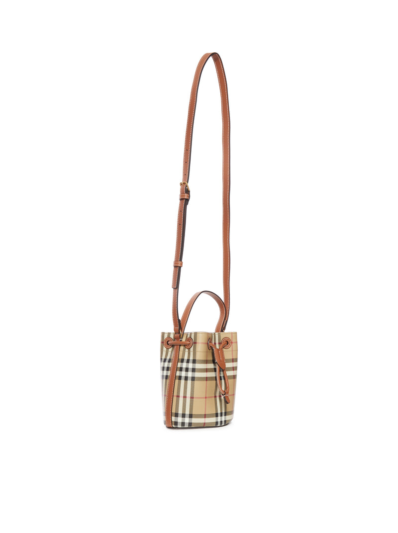 CHECK MINI BUCKET BAG