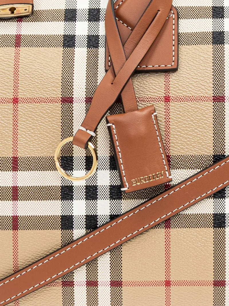 CHECKED ZIPPED BOWLING TOTE BAG