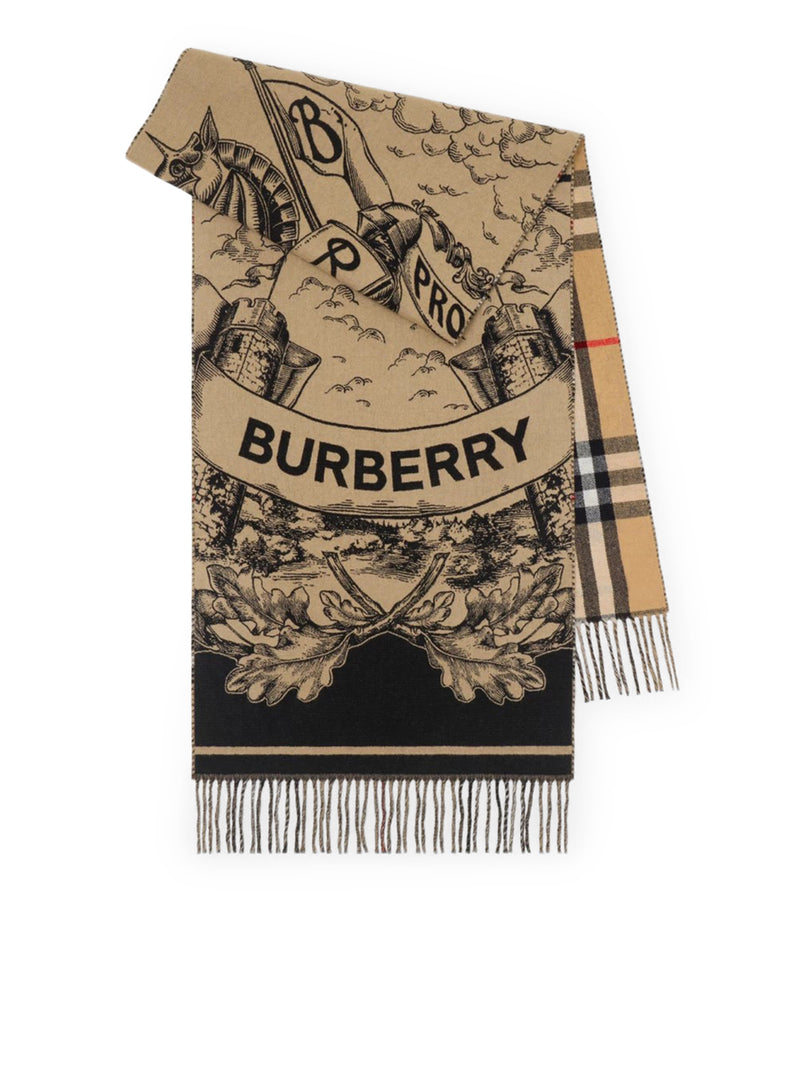 REVERSIBLE CASHMERE SCARF WITH EKD