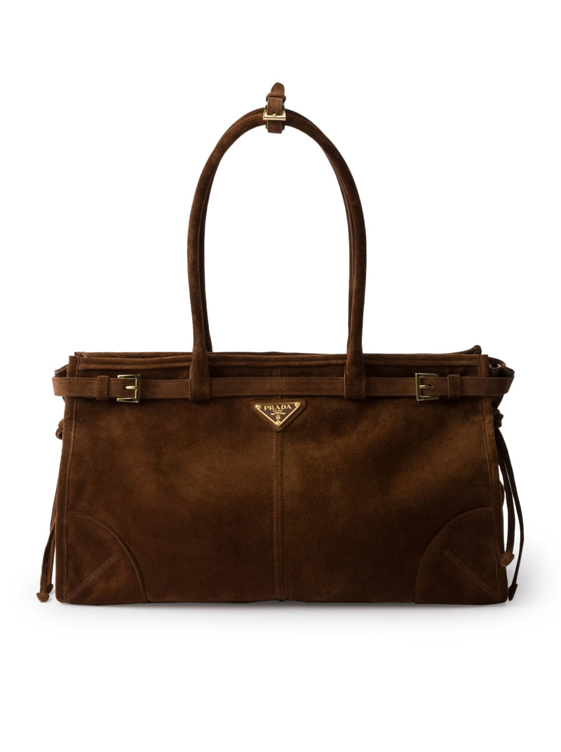 PRADA BONNIE LARGE SUEDE HANDBAG