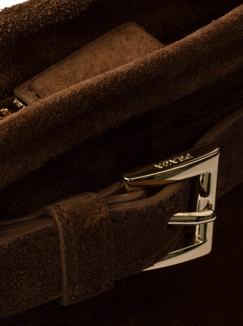 PRADA BONNIE LARGE SUEDE HANDBAG