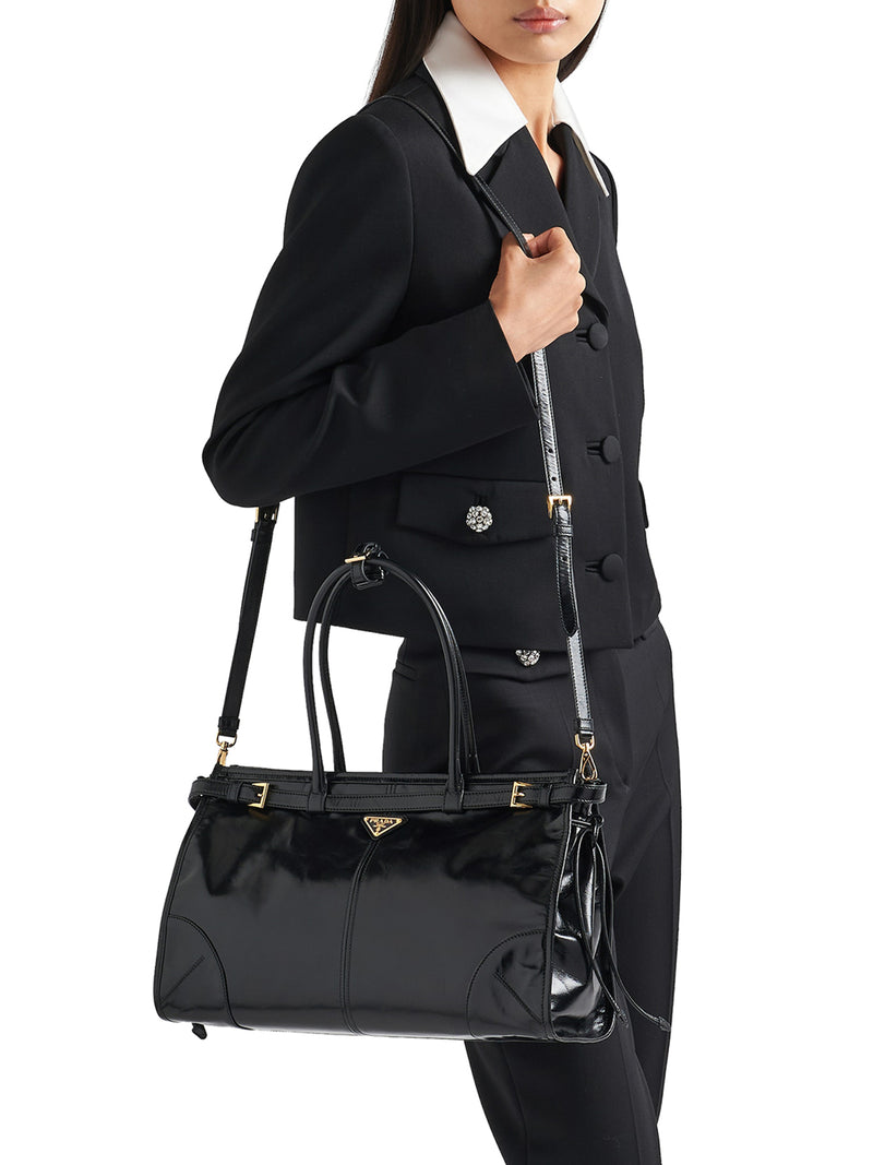 PRADA BONNIE LARGE LEATHER HANDBAG