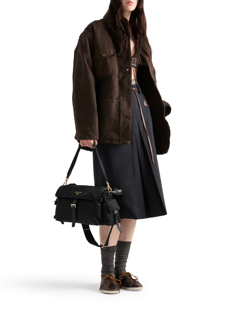 EXPLORE LARGE RE-NYLON BAG WITH FLAP