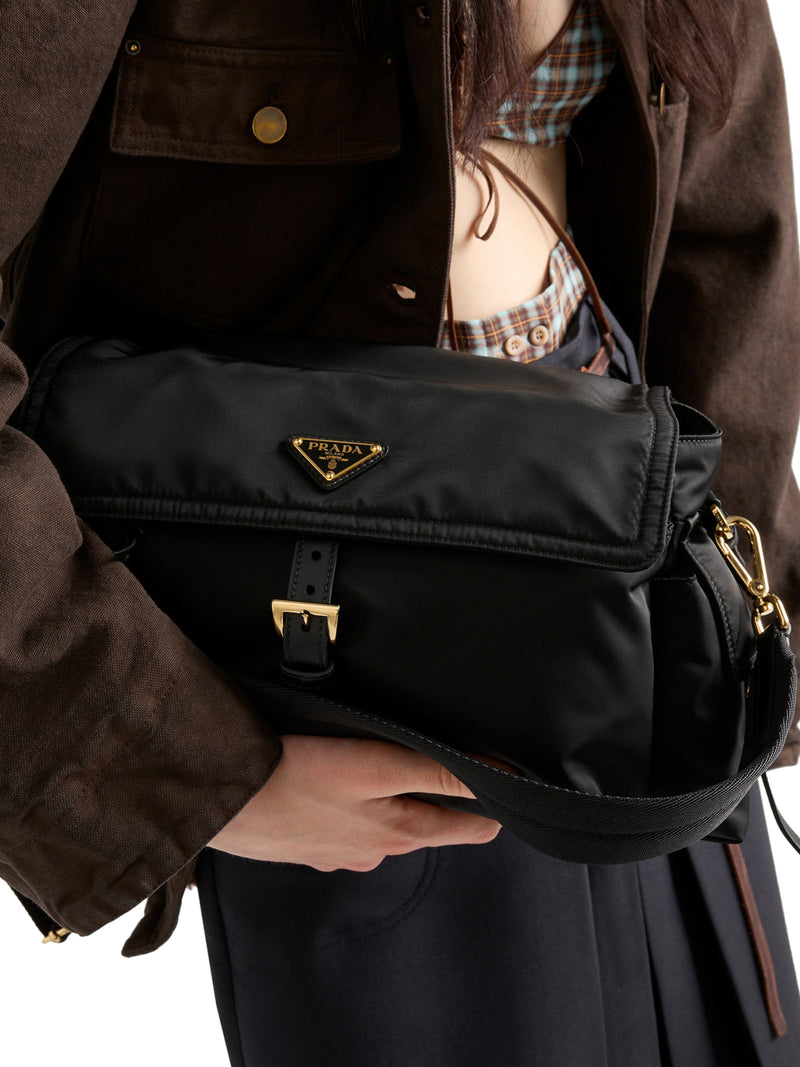 EXPLORE LARGE RE-NYLON BAG WITH FLAP