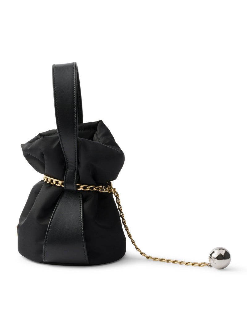 PETIT SAC NOIR MINI BUCKET BAG IN RE-NYLON AND NAPPA