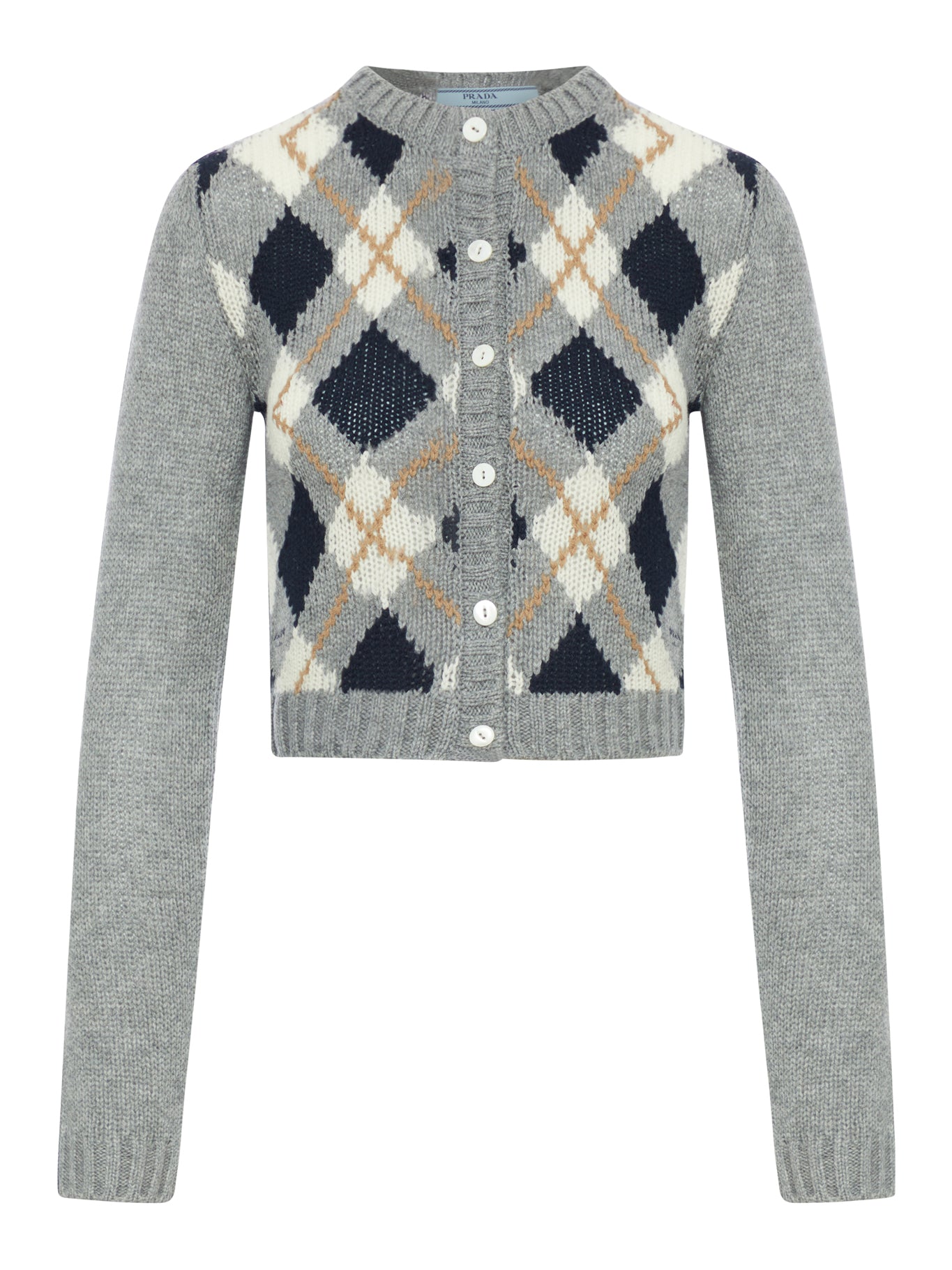 CASHMERE CARDIGAN WITH GEOMETRIC PATTERN