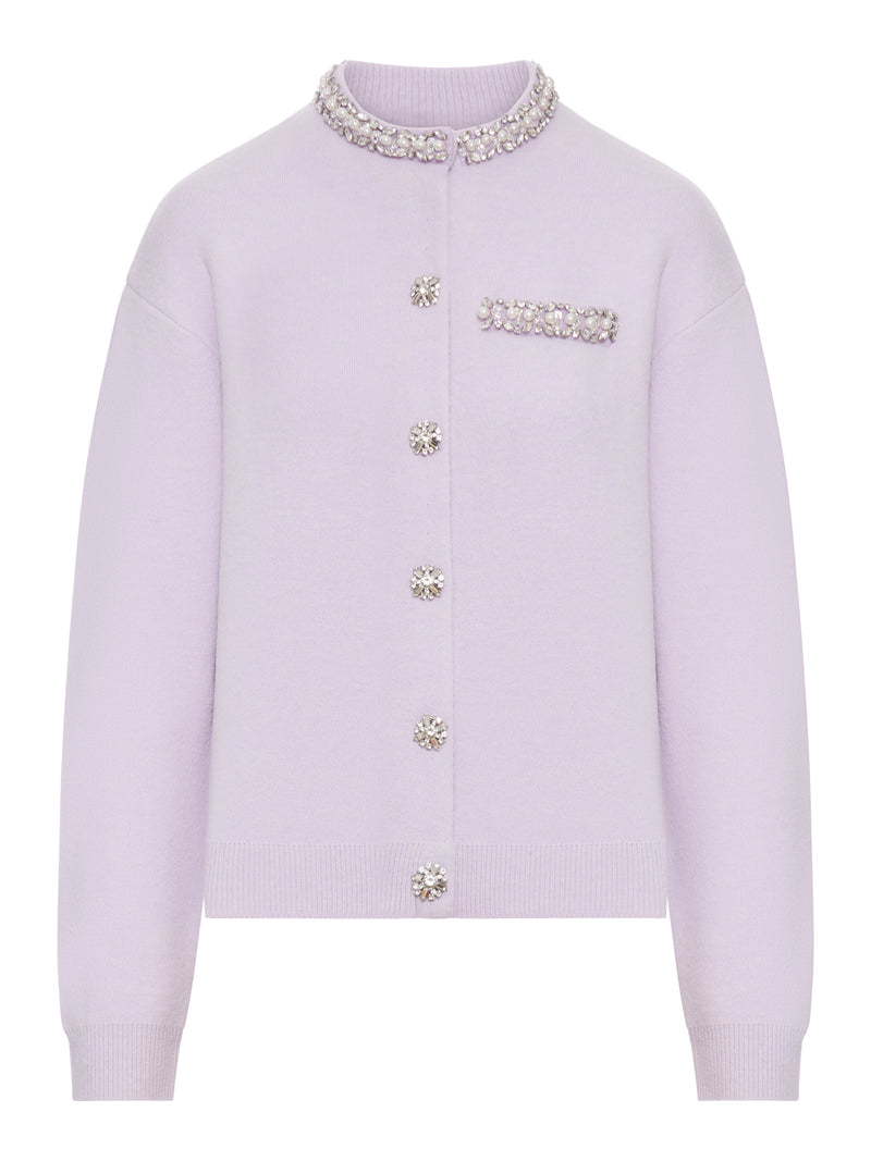 CARDIGAN WITH CRYSTAL FINISHES