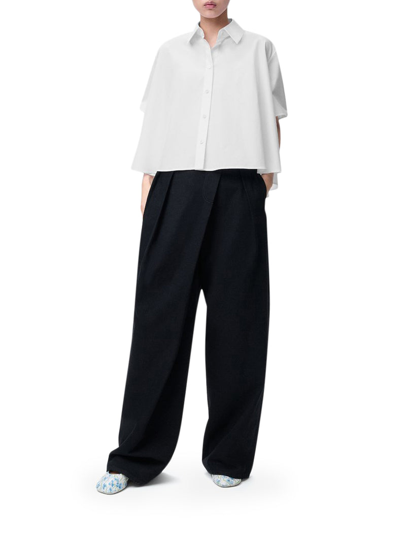 SHORTS SLEEVE TRAPEZE SHIRT IN COTTON