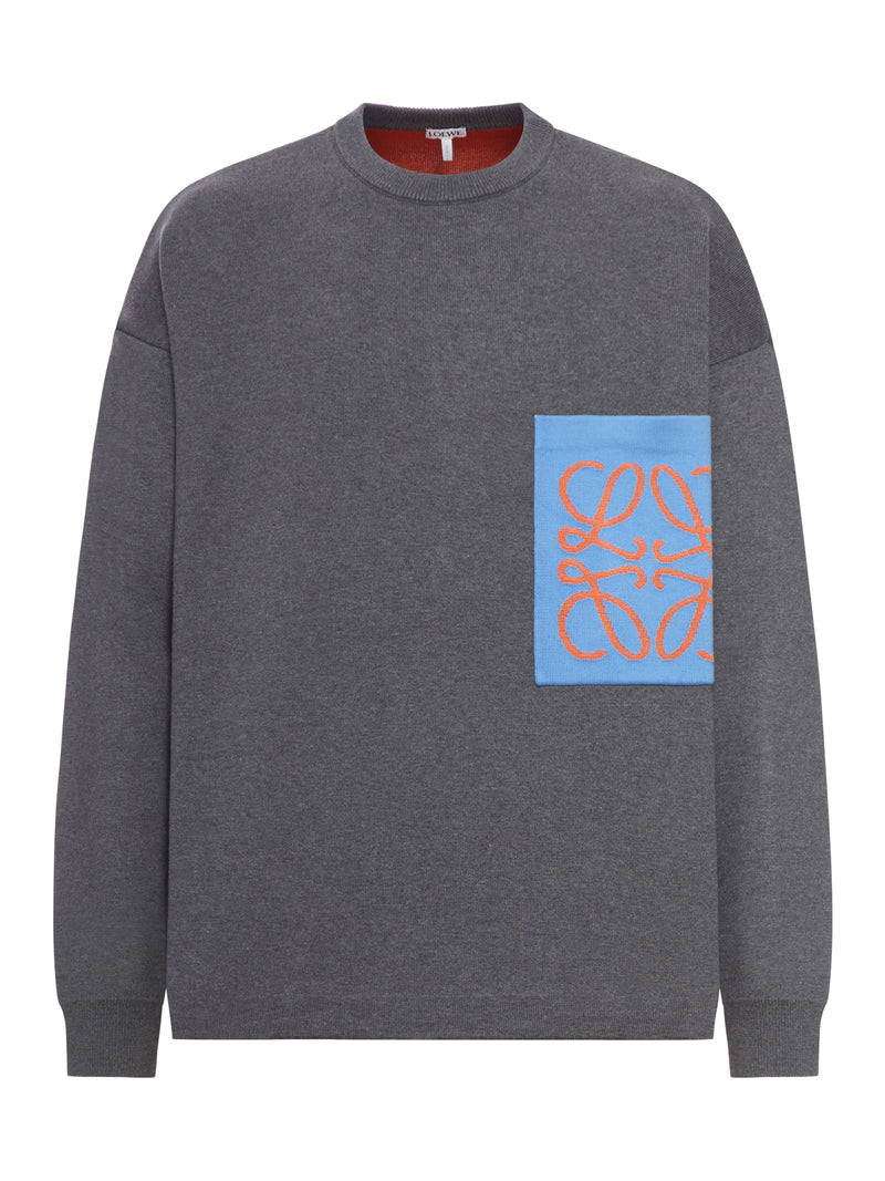 ANAGRAM COTTON BLEND SWEATER WITH POCKET