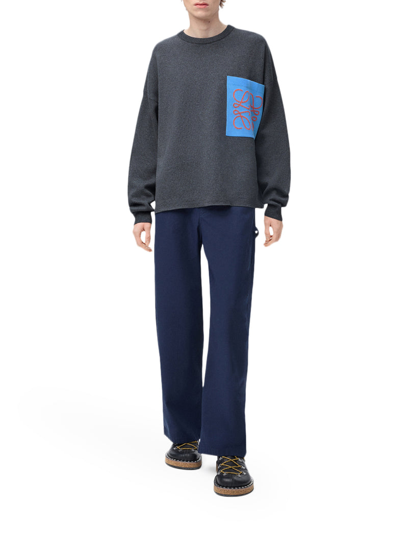 ANAGRAM COTTON BLEND SWEATER WITH POCKET