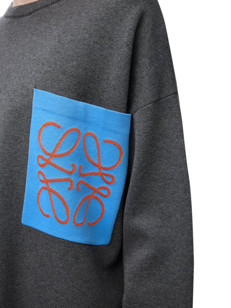 ANAGRAM COTTON BLEND SWEATER WITH POCKET