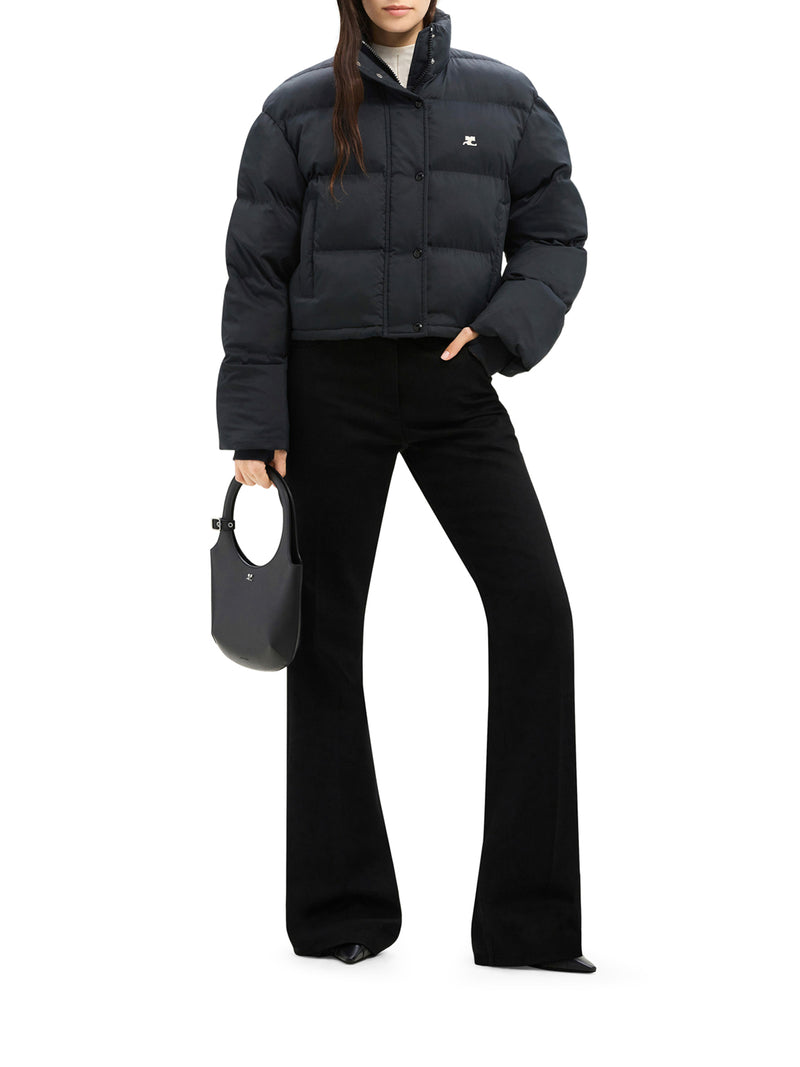 PADDED NYLON BOMBER JACKET WITH EMBROIDERED AC LOGO