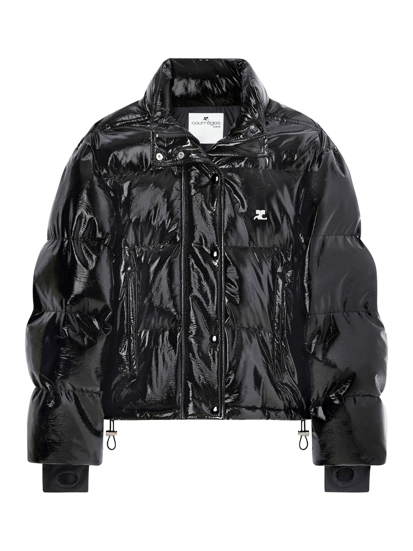 VINYL BOMBER JACKET WITH CONTRASTING EMBROIDERED AC LOGO